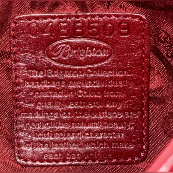 Brighton ROSALIE Bag Purse REDLEATHER Flower 3D Petals Silver Chain Appliqué - Picture 12 of 12